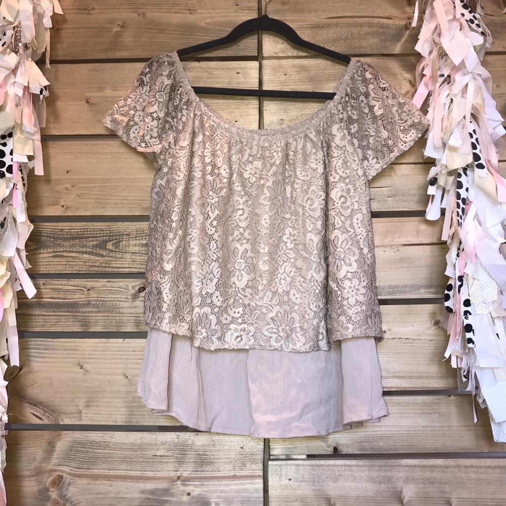 Short Sleeved Lace Blouse